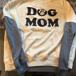 Dog Mom Cream and Gray Sweatshirt